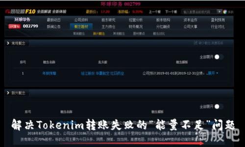 解决Tokenim转账失败的“能量不足”问题